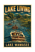 Lake Living – Lake Wawasee Vintage Wooden Boat Parade Wall Art Poster Print