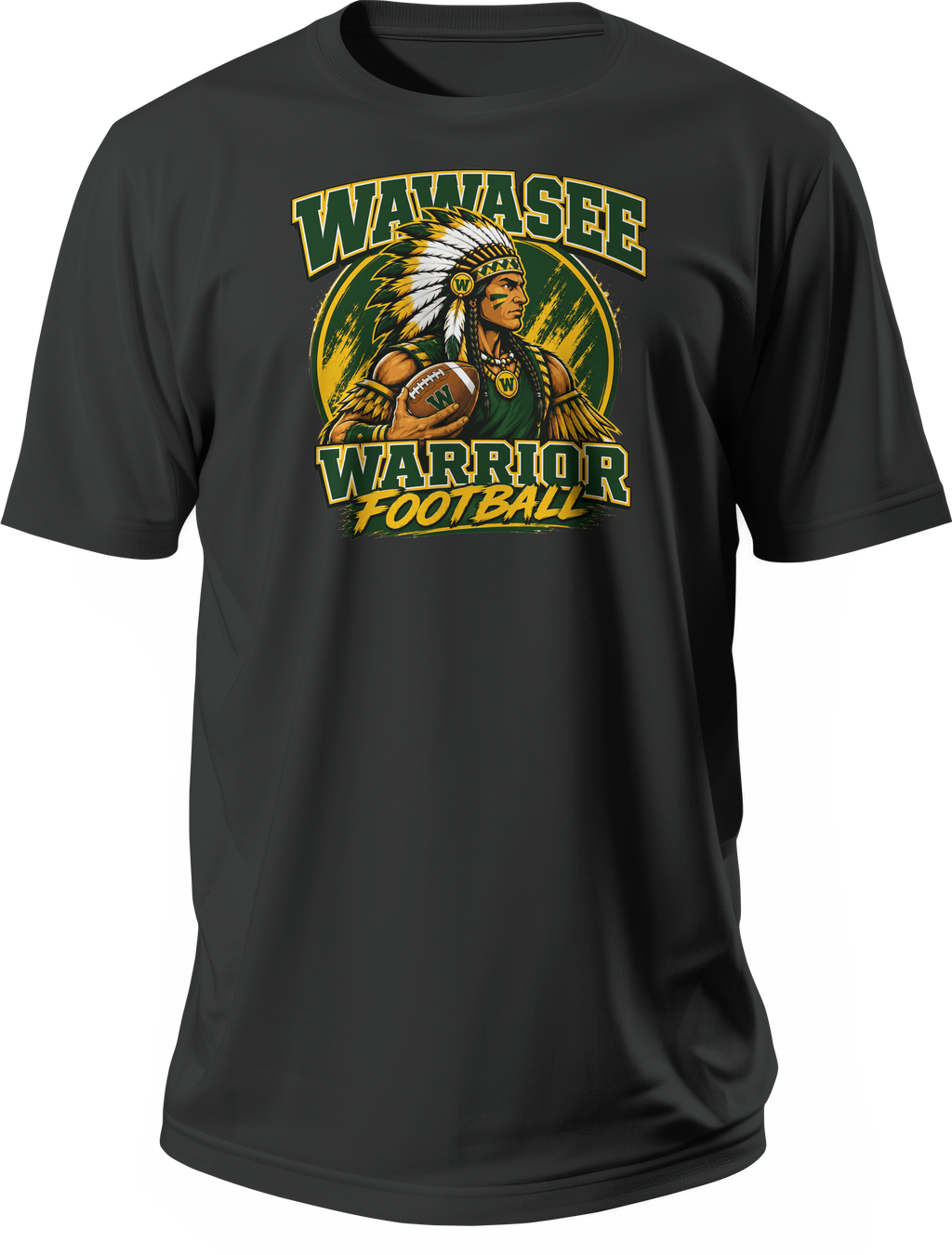 Wawasee Warrior Football T-Shirt Vol. 2 in Black