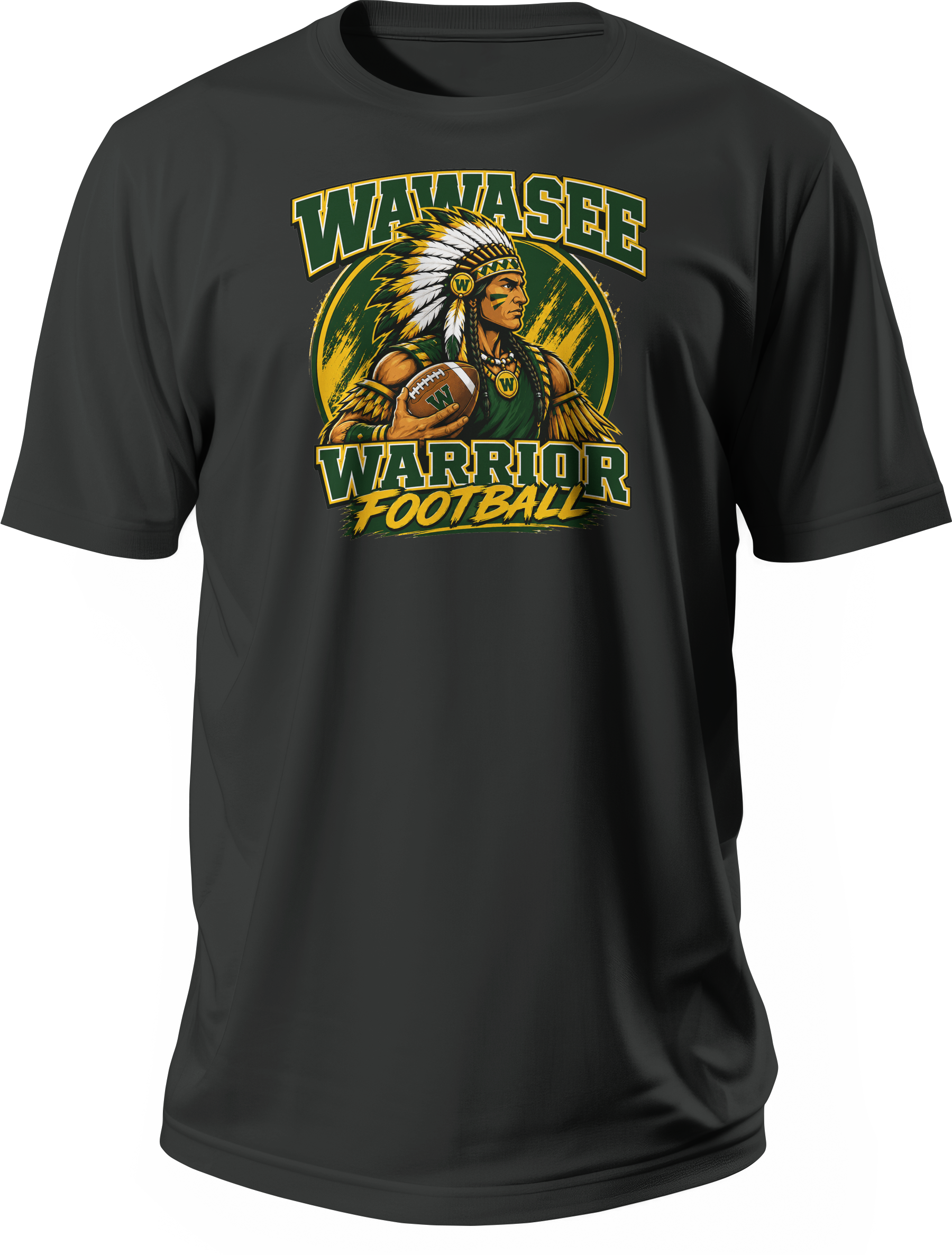 Wawasee Warrior Football T-Shirt Vol. 2 in Black