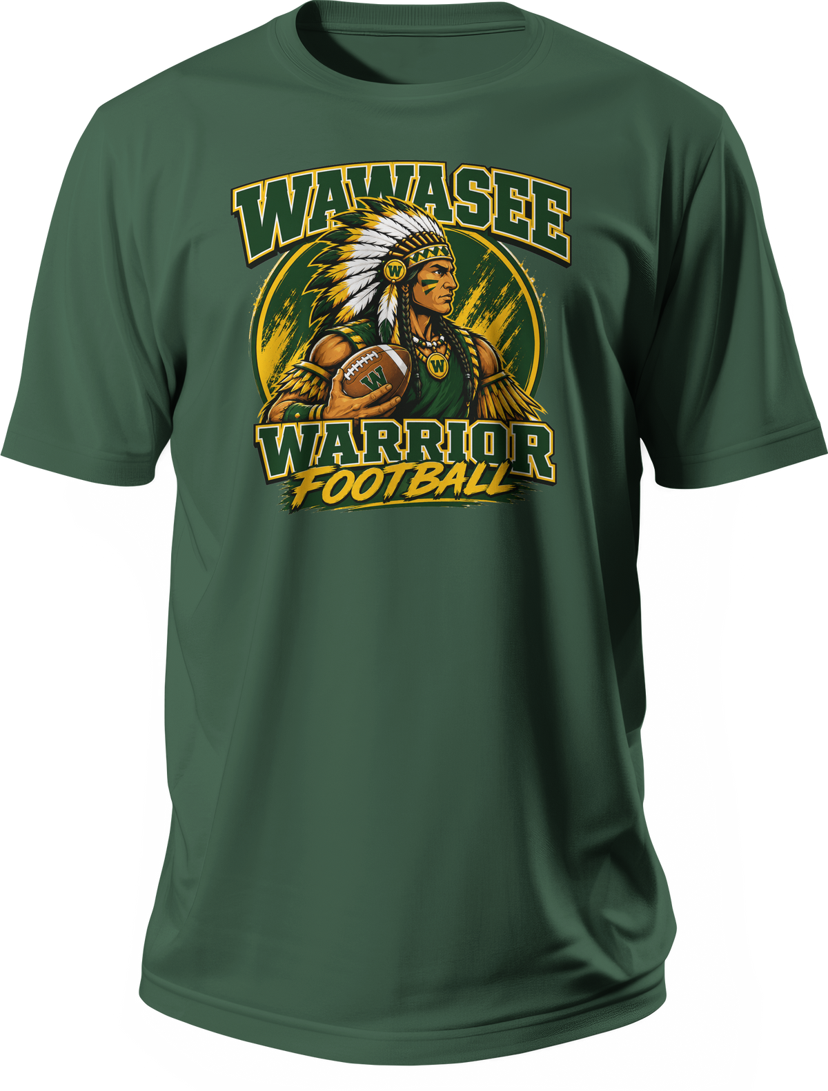 Wawasee Warrior Football T-Shirt Vol. 2 in Forest Green