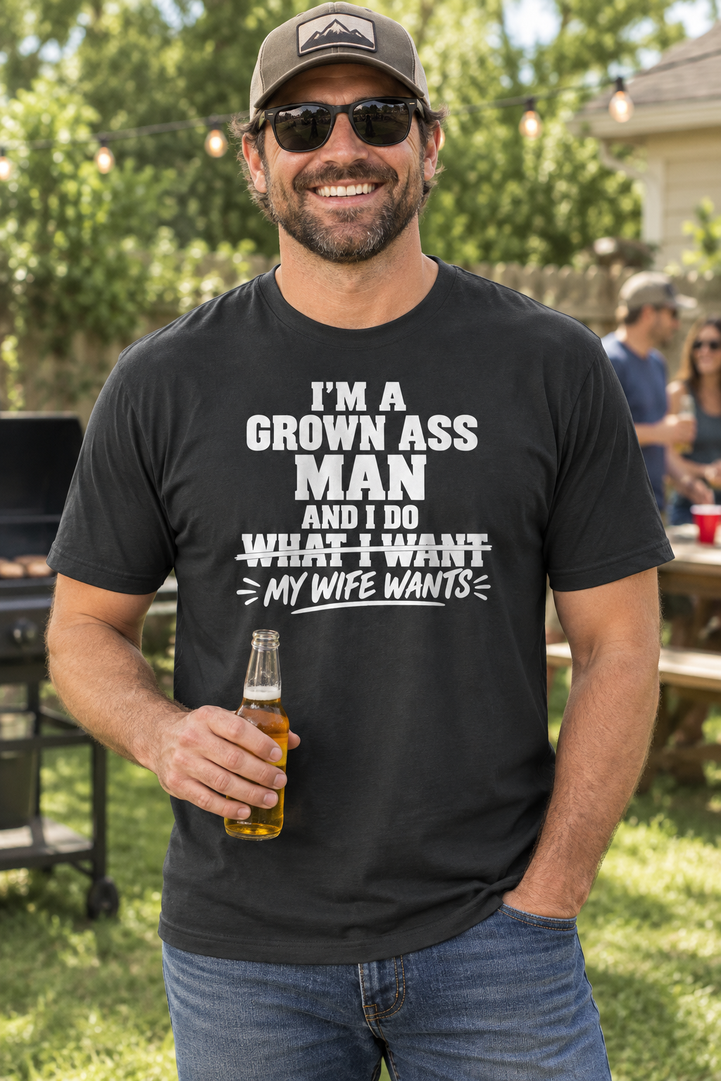 Front-print lifestyle photo for I'm a Grown Ass Man T-Shirt