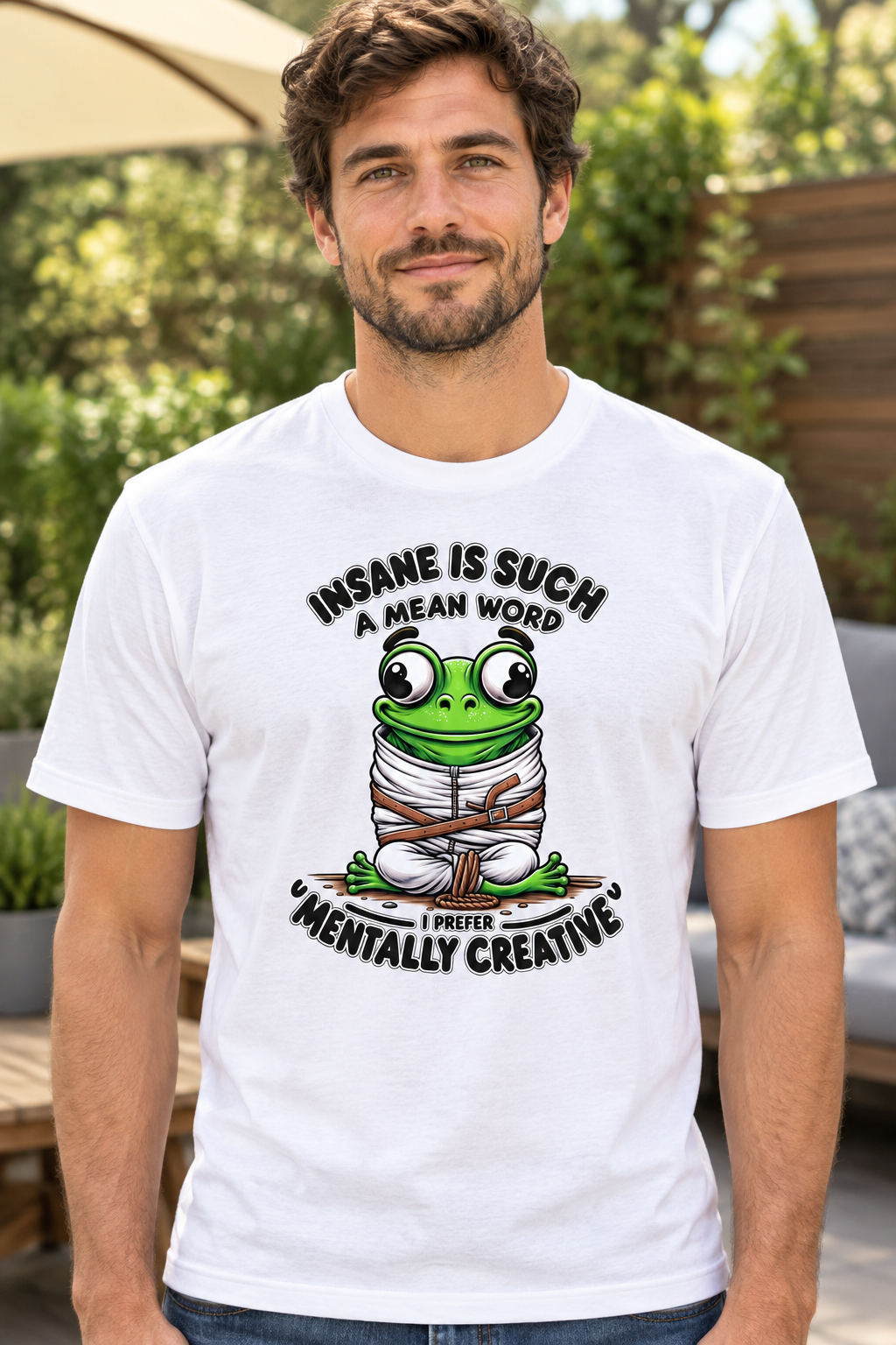 Lifestyle photo of the Mentally Creative Frog T-shirt