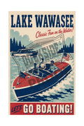 Lake Wawasee – Classic Fun on the Water! Let’s Go Boating Vintage Wall Art Poster Print