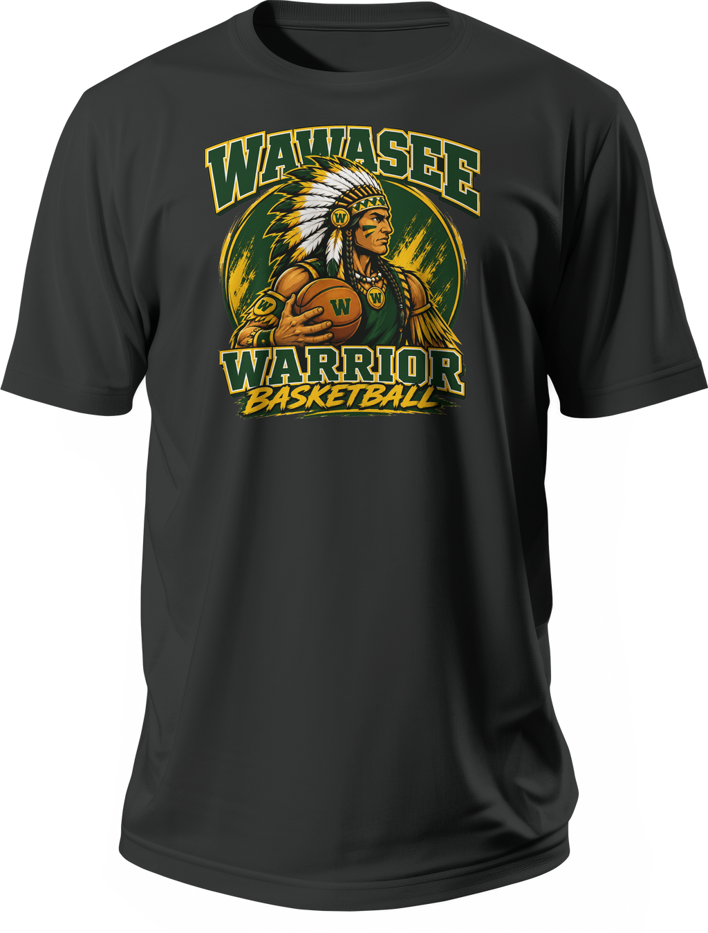 Wawasee Warrior Basketball T-Shirt - Black