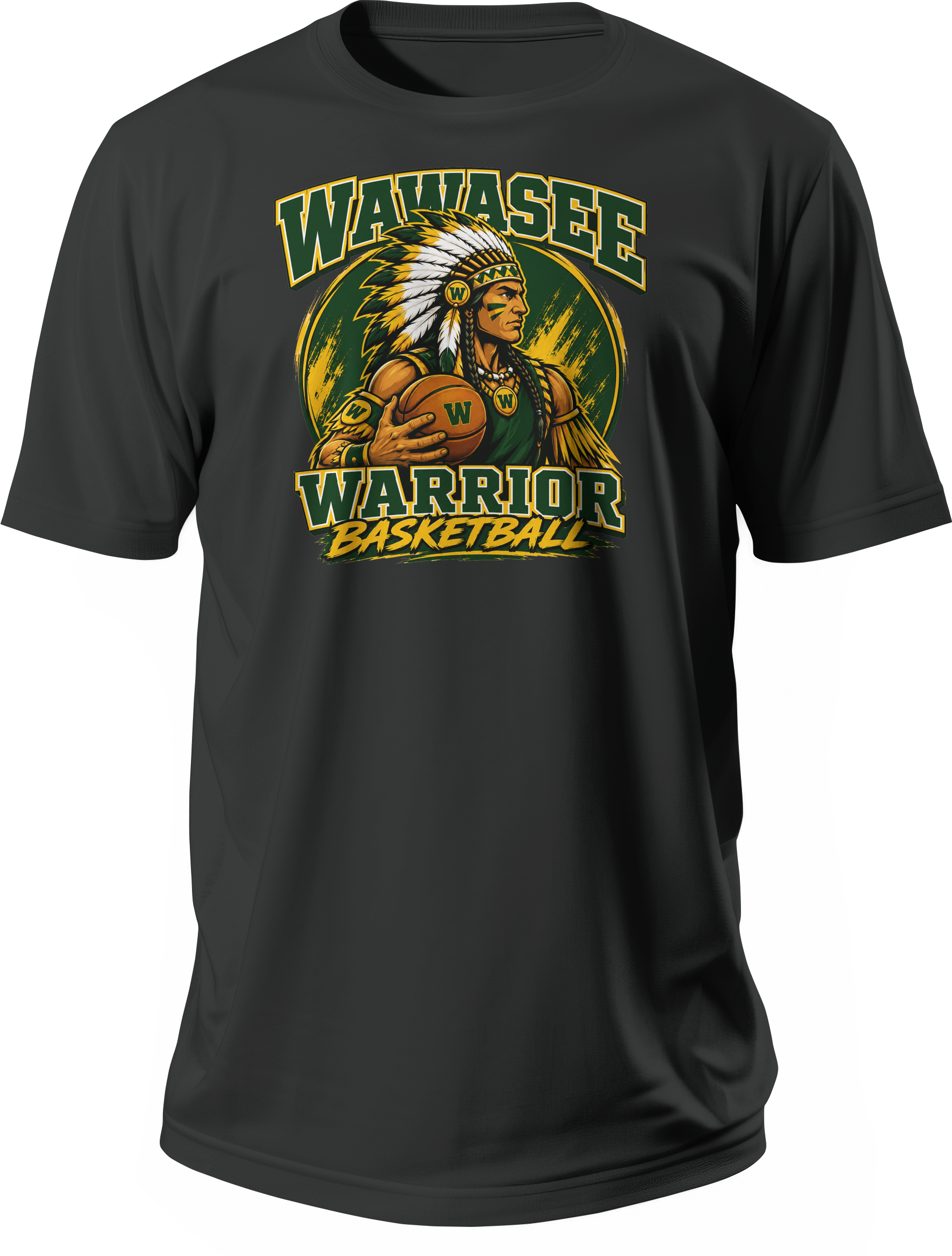 Wawasee Warrior Basketball T-Shirt - Black