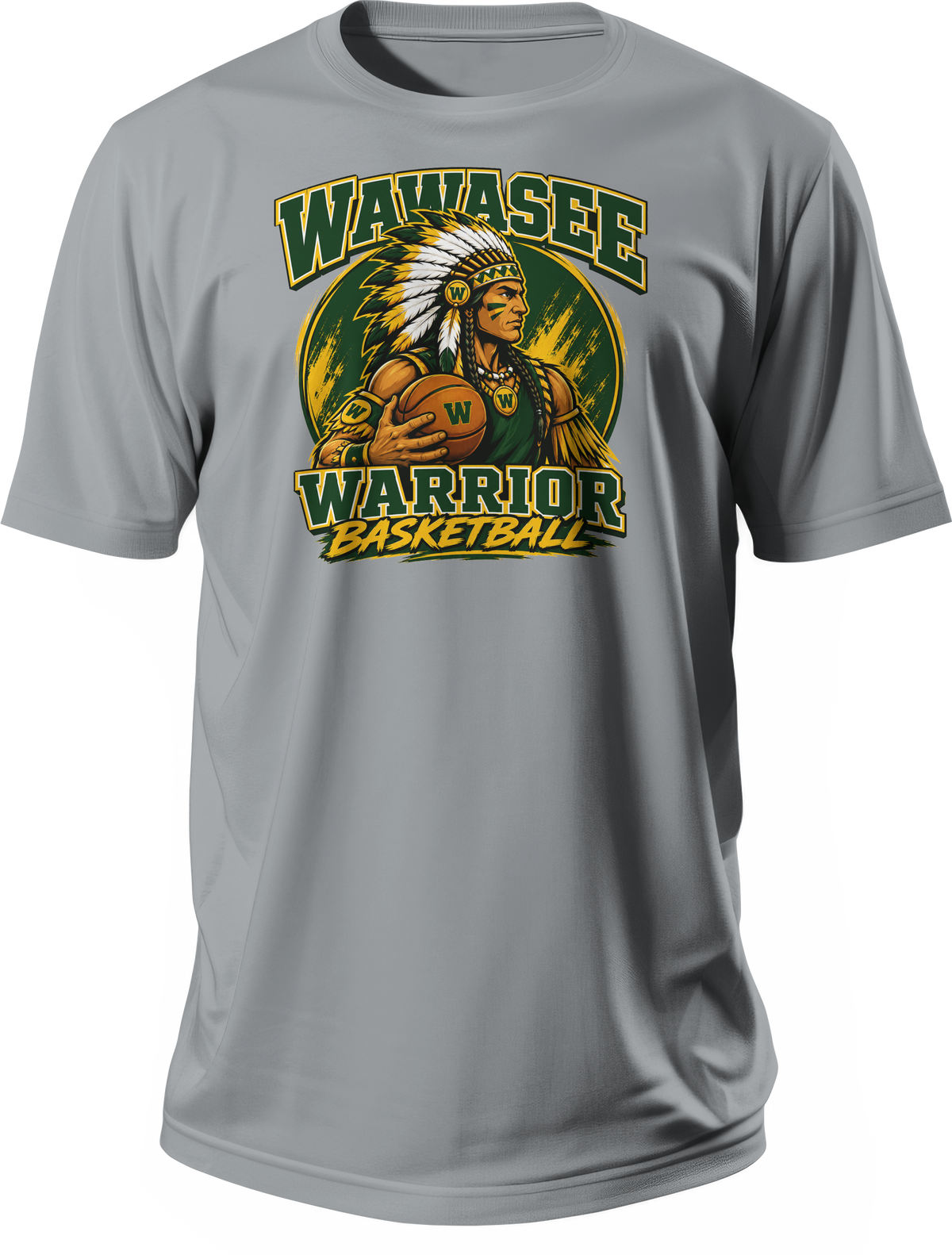 Wawasee Warrior Basketball T-Shirt - Gravel