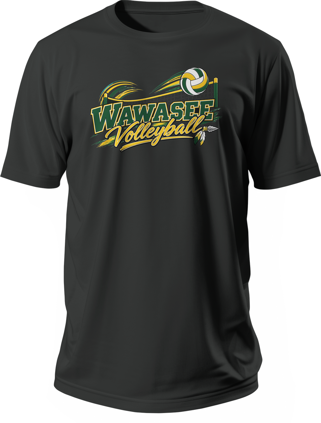 Wawasee Volleyball T-Shirt in Black