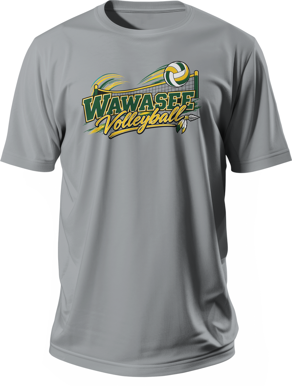 Wawasee Volleyball T-Shirt in Gravel