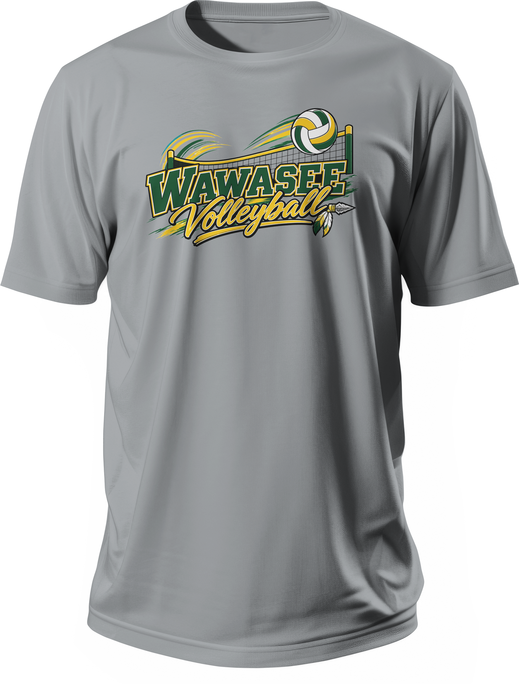 Wawasee Volleyball T-Shirt in Gravel