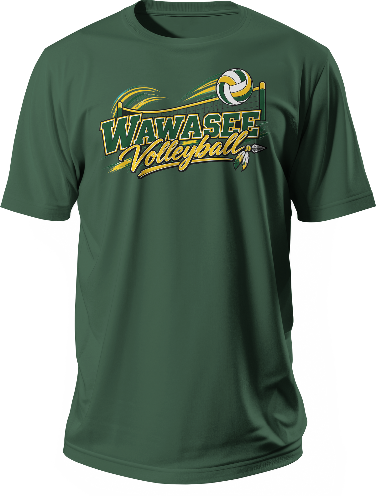 Wawasee Volleyball T-Shirt in Forest Green