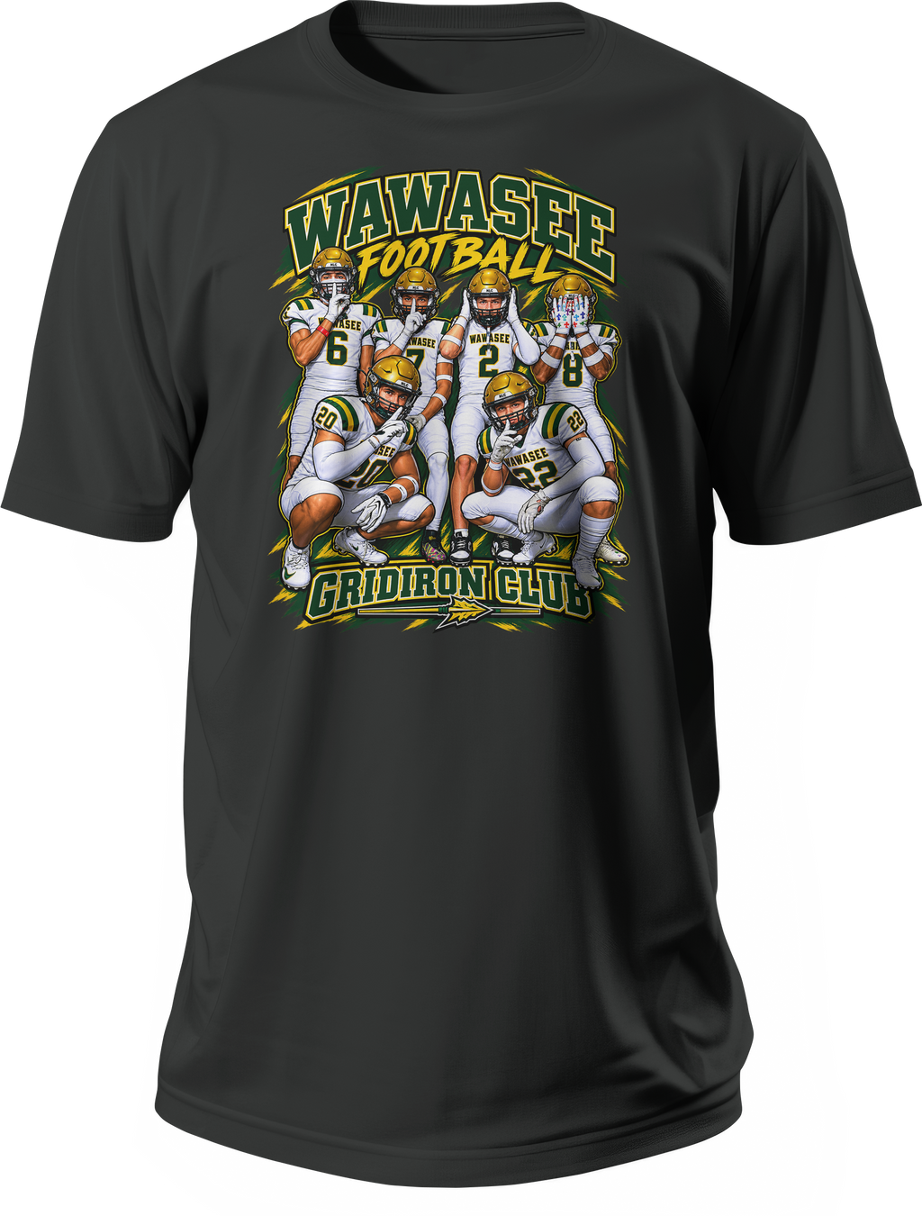 Wawasee Football Gridiron Club T-Shirt front graphic