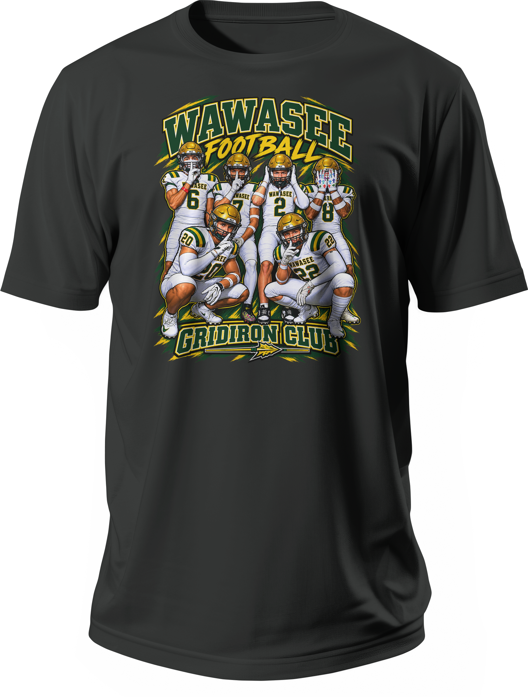 Wawasee Football Gridiron Club T-Shirt front graphic