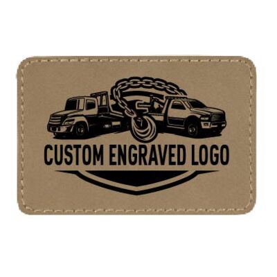 3 1/2" X 2 1/2" CUSTOM Leatherette Rectangle Patch Thumbnail